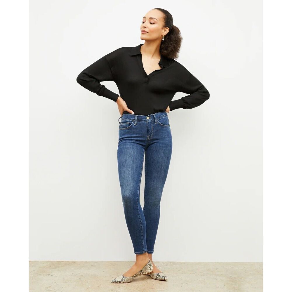 Frame Le One Skinny De Jeanne Denim Jeans Size 26 Women's Stretchy Designer
